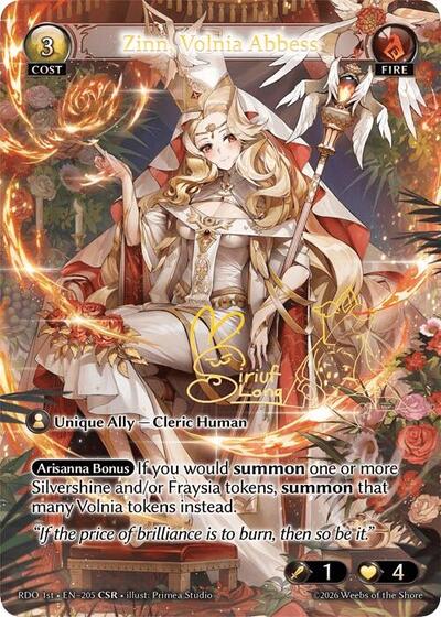Zinn, Volnia Abbess - 205 - Collector Super Rare - Radiant Origins