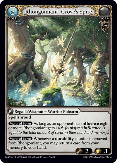 Rhongomiant, Grove's Spire - 008 - Super Rare - Mordred Re: Collection, Aurelian Regent