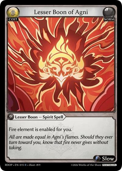 Lesser Boon of Agni - 015 - Rare - Radiant Origins: Pantheon
