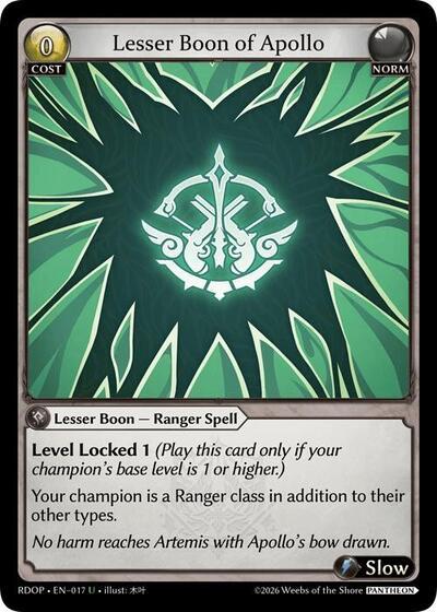 Lesser Boon of Apollo - 017 - Uncommon - Radiant Origins: Pantheon