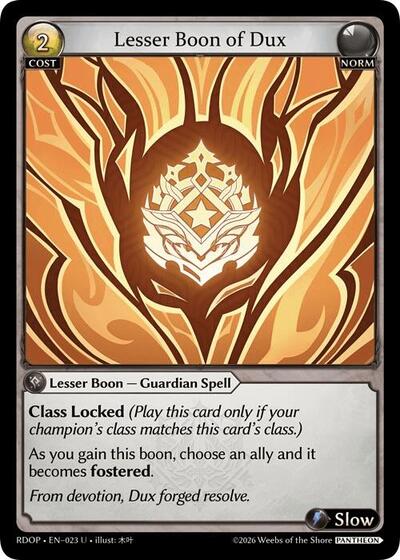 Lesser Boon of Dux - 023 - Uncommon - Radiant Origins: Pantheon