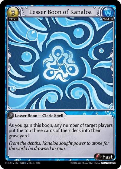 Lesser Boon of Kanaloa - 028 - Rare - Radiant Origins: Pantheon