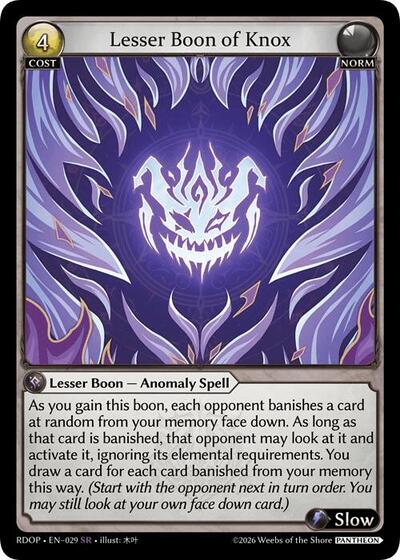Lesser Boon of Knox - 029 - Super Rare - Radiant Origins: Pantheon