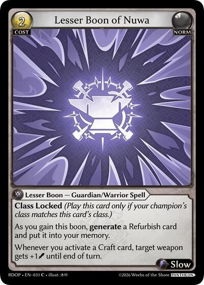 Lesser Boon of Nuwa - 031 - Common - Radiant Origins: Pantheon