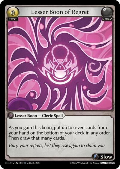 Lesser Boon of Regret - 037 - Rare - Radiant Origins: Pantheon