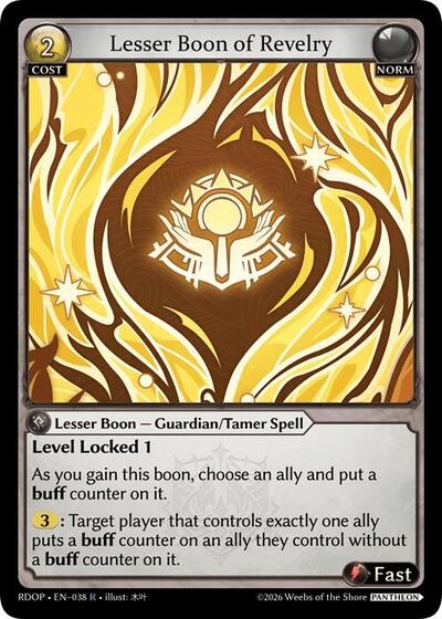 Lesser Boon of Revelry - 038 - Rare - Radiant Origins: Pantheon