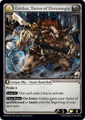 Geldus, Terror of Dorumegia - 010 - Rare - Radiant Origins Event Pack