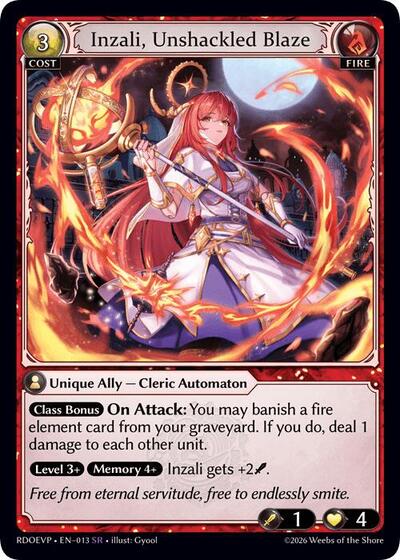 Inzali, Unshackled Blaze - 013 - Super Rare - Radiant Origins Event Pack