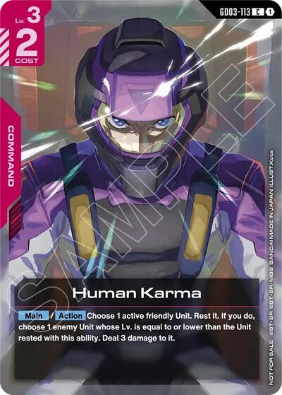 Human Karma (Store Tournament Participant Pack 04) - GD03-113 - COMMON - Gundam Promotional Cards