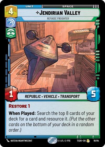 Jendirian Valley - Refugee Freighter - 18/84 - Rare - Twin Suns