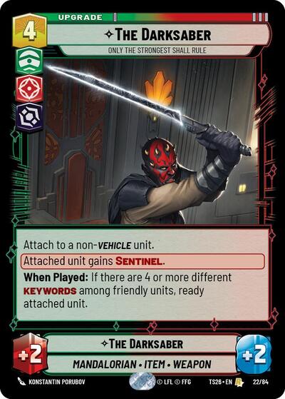 The Darksaber - Only the Strongest Shall Rule - 22/84 - Rare - Twin Suns