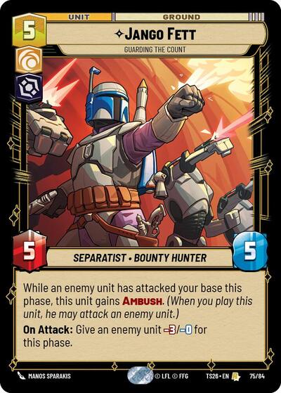 Jango Fett - Guarding the Count - 75/84 - Rare - Twin Suns
