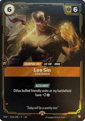 Lee Sin, Centered - 151b/298 - Rare - Riftbound Organized Play Promotional Cards