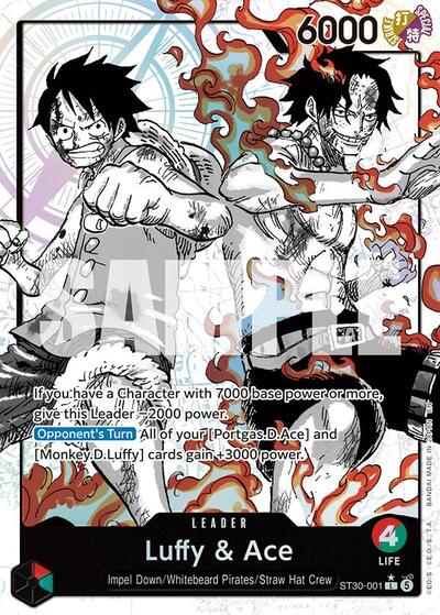 Luffy & Ace - ST30-001 - Leader (Parallel) - EX Luffy & Ace