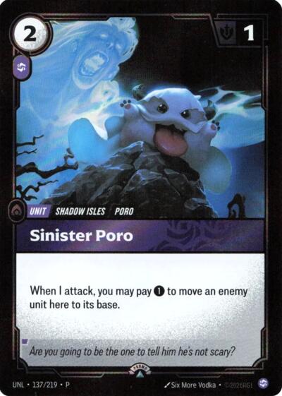 Sinister Poro - 137/219 - Promo - Riftbound Organized Play Promotional Cards