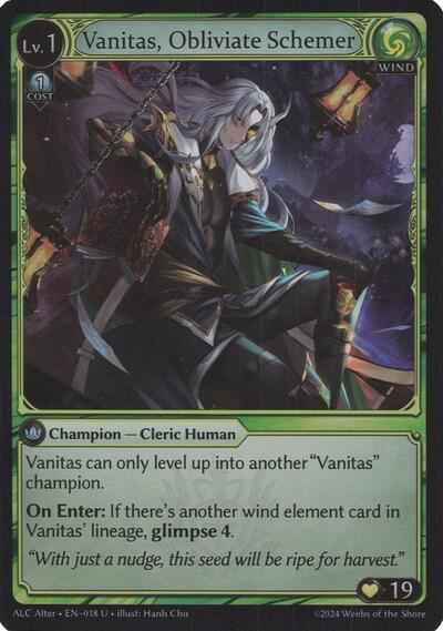 Vanitas, Obliviate Schemer - 018 - Uncommon - Alchemical Revolution Alter Edition