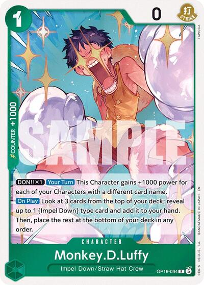 Monkey.D.Luffy - OP16-034 - Rare - The Time of Battle