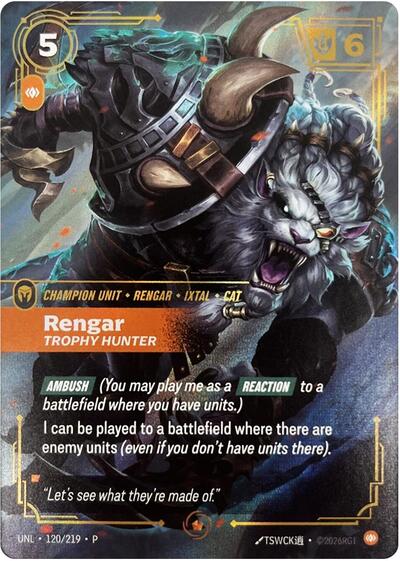 Rengar, Trophy Hunter - 120/219 - Promo - Riftbound Organized Play Promotional Cards
