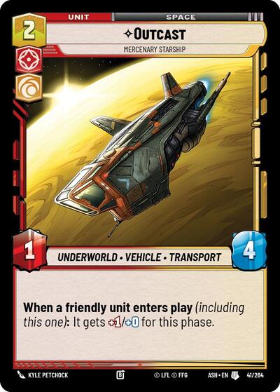 Outcast - Mercenary Starship - 41/264 - Uncommon - Ashes of the Empire