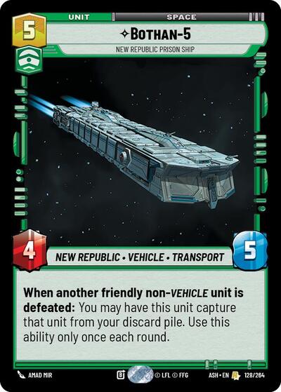 Bothan-5 - New Republic Prison Ship - 128/264 - Rare - Ashes of the Empire