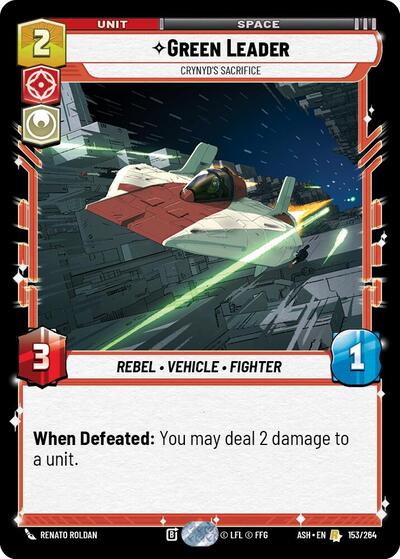 Green Leader - Crynyd's Sacrifice - 153/264 - Rare - Ashes of the Empire