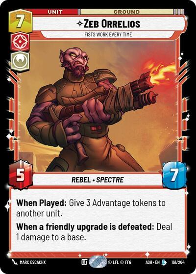 Zeb Orrelios - Fists Work Every Time - 161/264 - Legendary - Ashes of the Empire