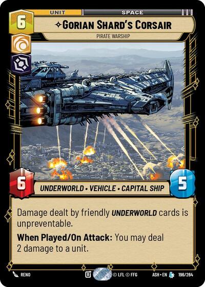 Gorian Shard's Corsair - Pirate Warship - 196/264 - Legendary - Ashes of the Empire
