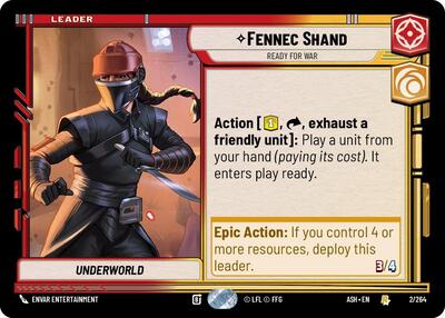 Fennec Shand - Ready for War - 2/264 - Rare - Ashes of the Empire