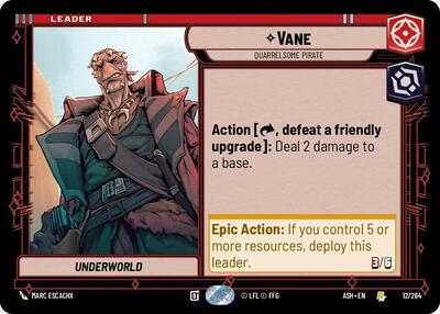 Vane - Quarrelsome Pirate - 12/264 - Rare - Ashes of the Empire