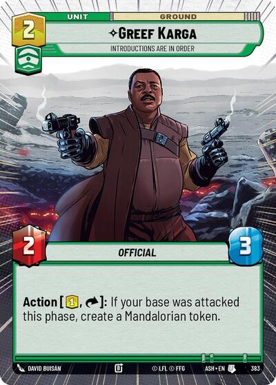 Greef Karga - Introductions are in Order - 383 - Uncommon (Hyperspace) - Ashes of the Empire