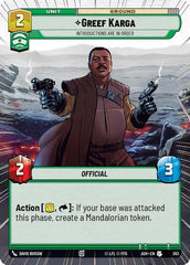 Greef Karga - Introductions are in Order - 383 - Uncommon (Hyperspace) - Ashes of the Empire