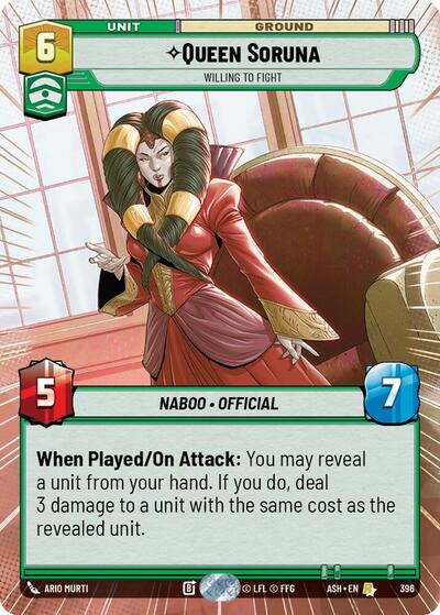 Queen Soruna - Willing to Fight - 396 - Rare (Hyperspace) - Ashes of the Empire