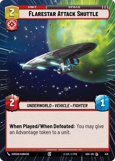 Flarestar Attack Shuttle - 431 - Common (Hyperspace) - Ashes of the Empire