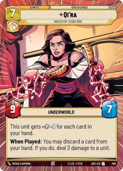 Qi'ra - Master of Teras Kasi - 490 - Uncommon (Hyperspace) - Ashes of the Empire
