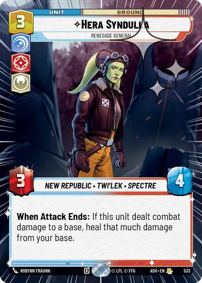 Hera Syndulla - Renegade General - 533 - Rare (Hyperspace Foil) - Ashes of the Empire