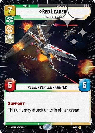 Red Leader - Strike the Reactor - 539 - Rare (Hyperspace Foil) - Ashes of the Empire