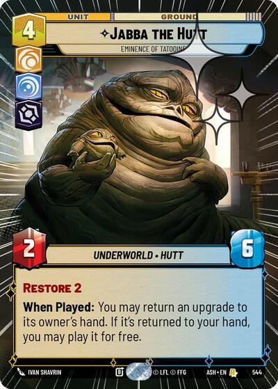 Jabba the Hutt - Eminence of Tatooine - 544 - Rare (Hyperspace Foil) - Ashes of the Empire