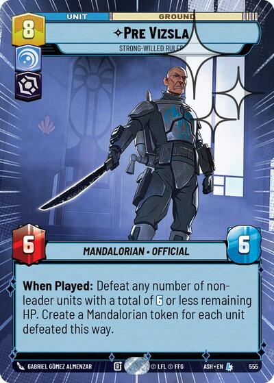 Pre Vizsla - Strong-Willed Ruler - 555 - Legendary (Hyperspace Foil) - Ashes of the Empire