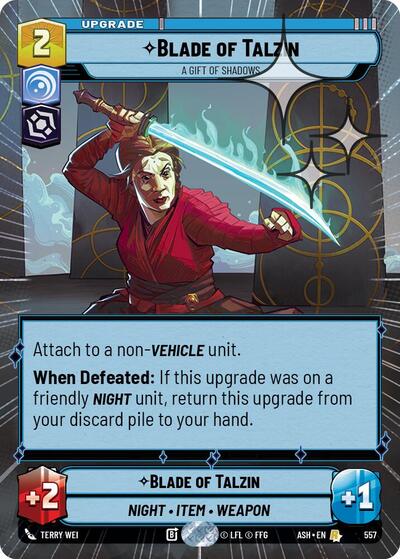 Blade of Talzin - A Gift of Shadows - 557 - Rare (Hyperspace Foil) - Ashes of the Empire