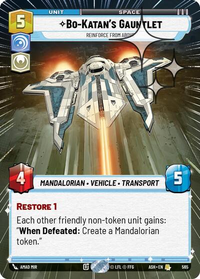 Bo-Katan's Gauntlet - Reinforce from Above - 565 - Rare (Hyperspace Foil) - Ashes of the Empire