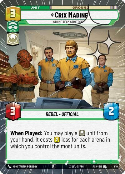 Crix Madine - Strike Team Strategist - 610 - Uncommon (Hyperspace Foil) - Ashes of the Empire