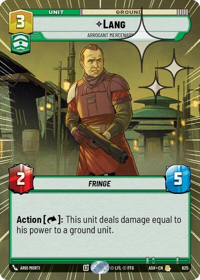 Lang - Arrogant Mercenary - 625 - Rare (Hyperspace Foil) - Ashes of the Empire