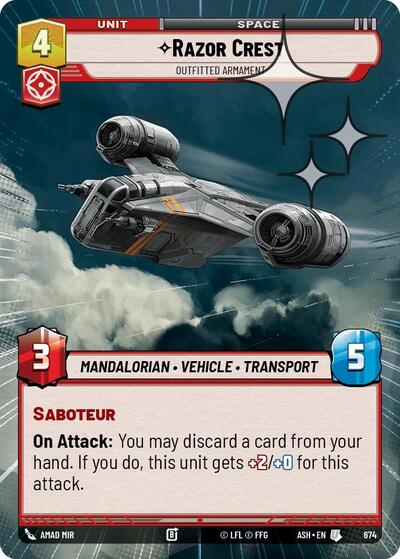 Razor Crest - Outfitted Armament - 674 - Uncommon (Hyperspace Foil) - Ashes of the Empire