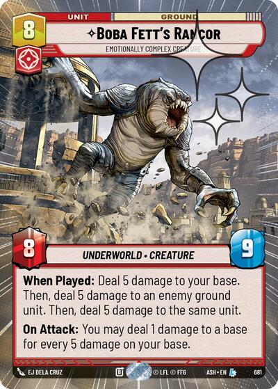 Boba Fett's Rancor - Emotionally Complex Creature - 681 - Legendary (Hyperspace Foil) - Ashes of the Empire