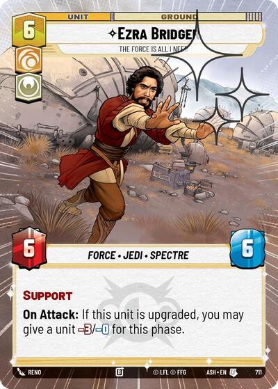 Ezra Bridger - The Force is All I Need - 711 - Uncommon (Hyperspace Foil) - Ashes of the Empire