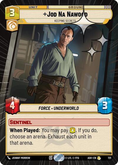 Jod Na Nawood - Keeping Secrets - 721 - Rare (Hyperspace Foil) - Ashes of the Empire