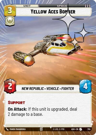Yellow Aces Bomber - 755 - Uncommon (Hyperspace Foil) - Ashes of the Empire