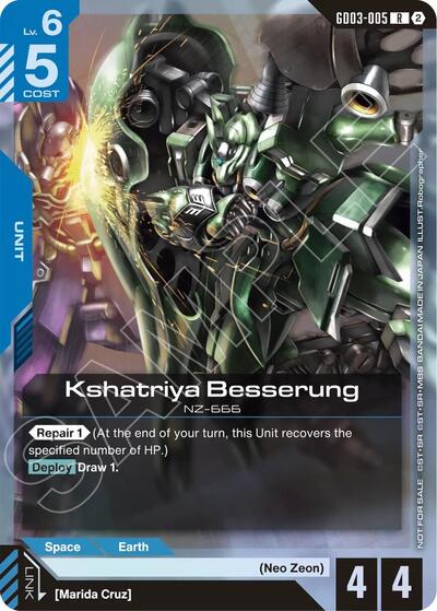Kshatriya Besserung (Store Tournament Participation Pack 05) - GD03-005 - RARE - Gundam Promotional Cards