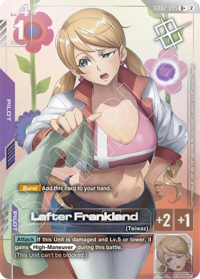 Lafter Frankland (Store Tournament Winner Pack 05) - GD02-095 - Full Art Uncommon - Gundam Promotional Cards