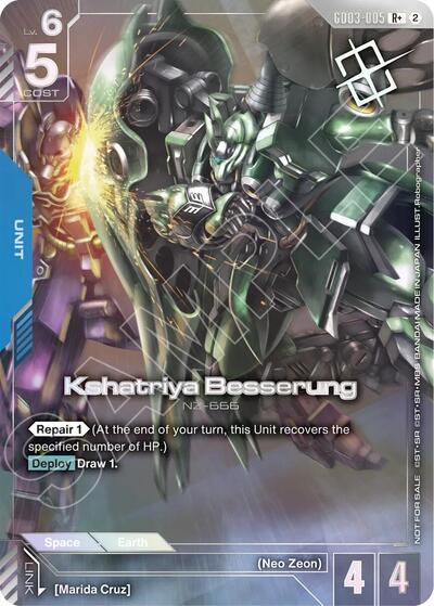 Kshatriya Besserung (Store Tournament Winner Pack 05) - GD03-005 - Full Art Rare - Gundam Promotional Cards